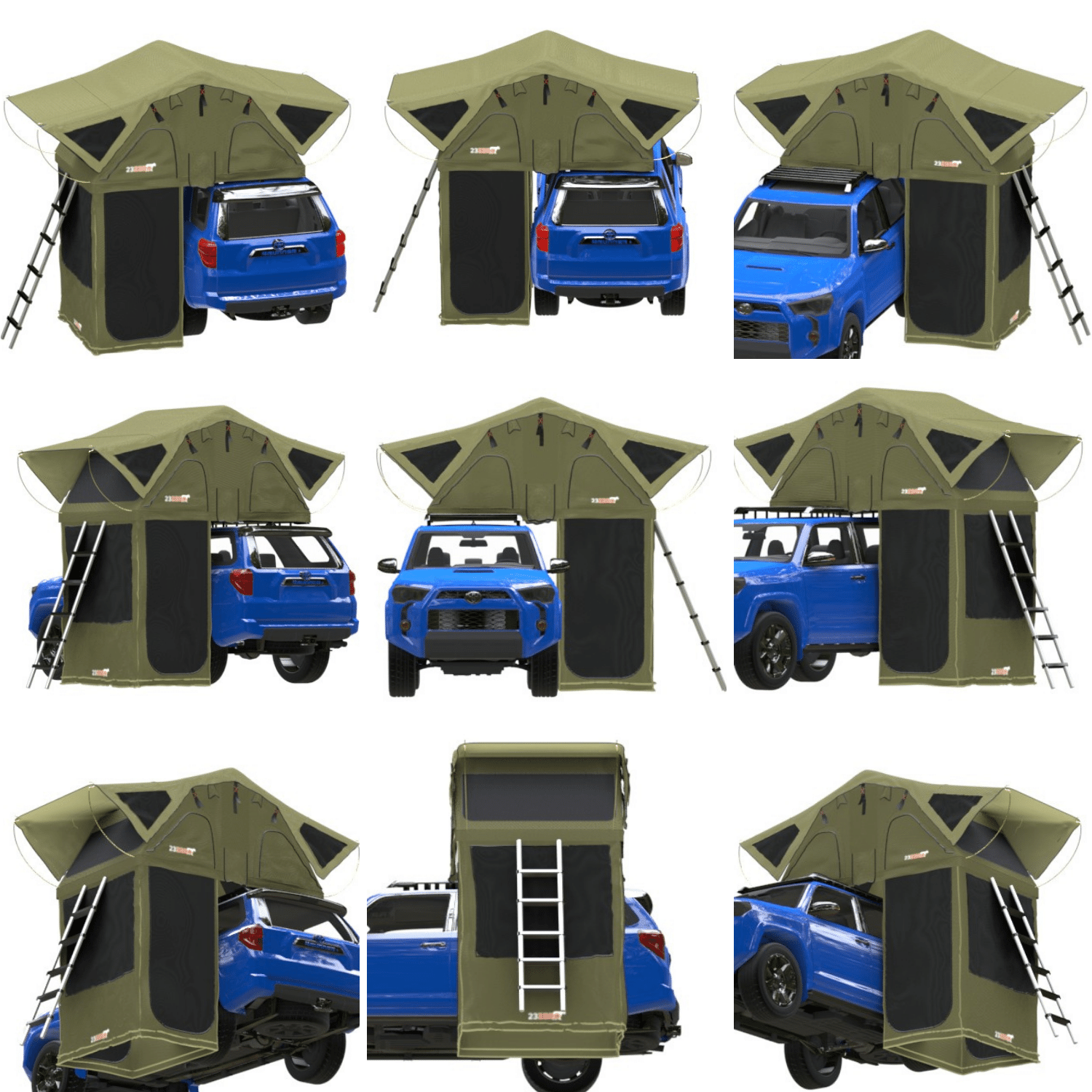 23ZERO Annex For Breezeways 56 Tall Olive & Weekender Roof-Top Tent 230ANWEBW56TO