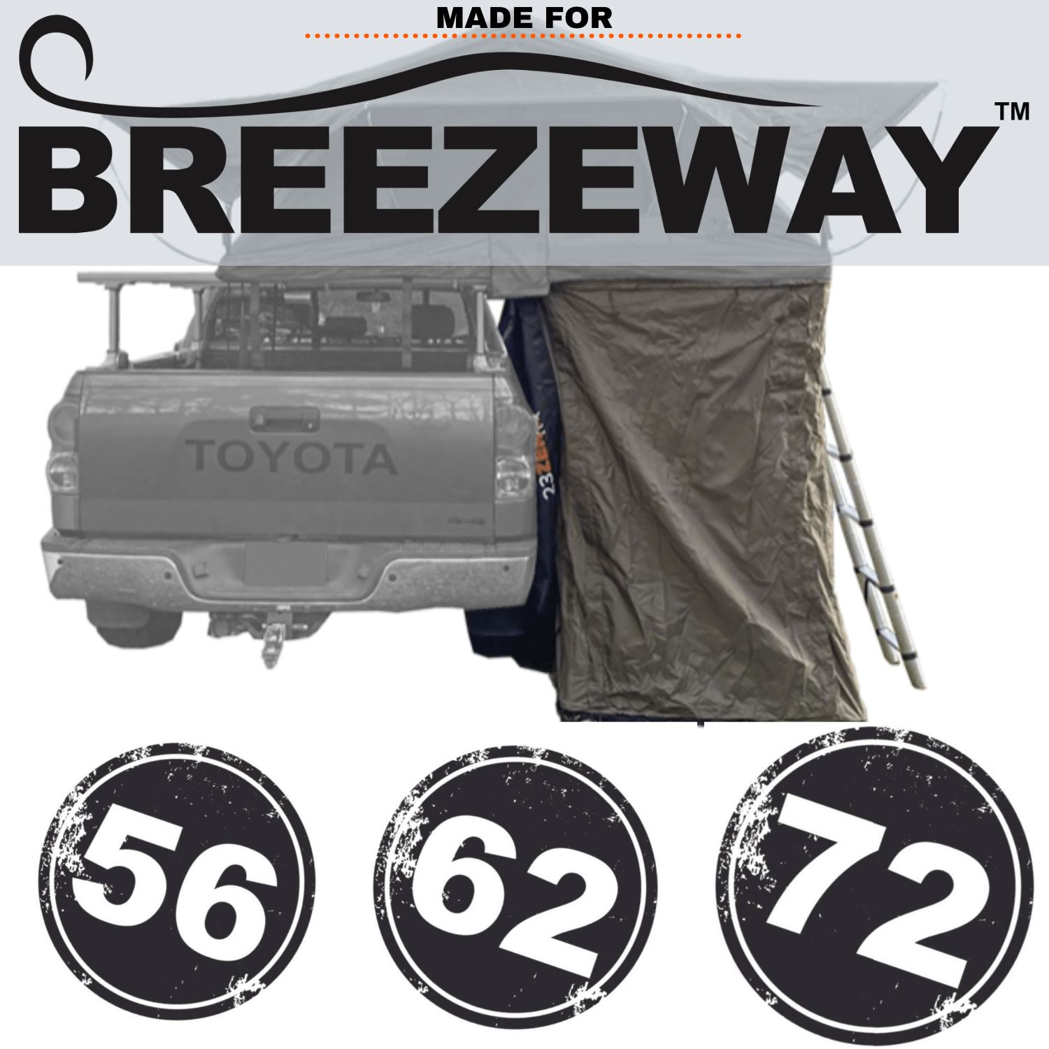 23ZERO Annex For Breezeways 56 Tall Olive & Weekender Roof-Top Tent 230ANWEBW56TO