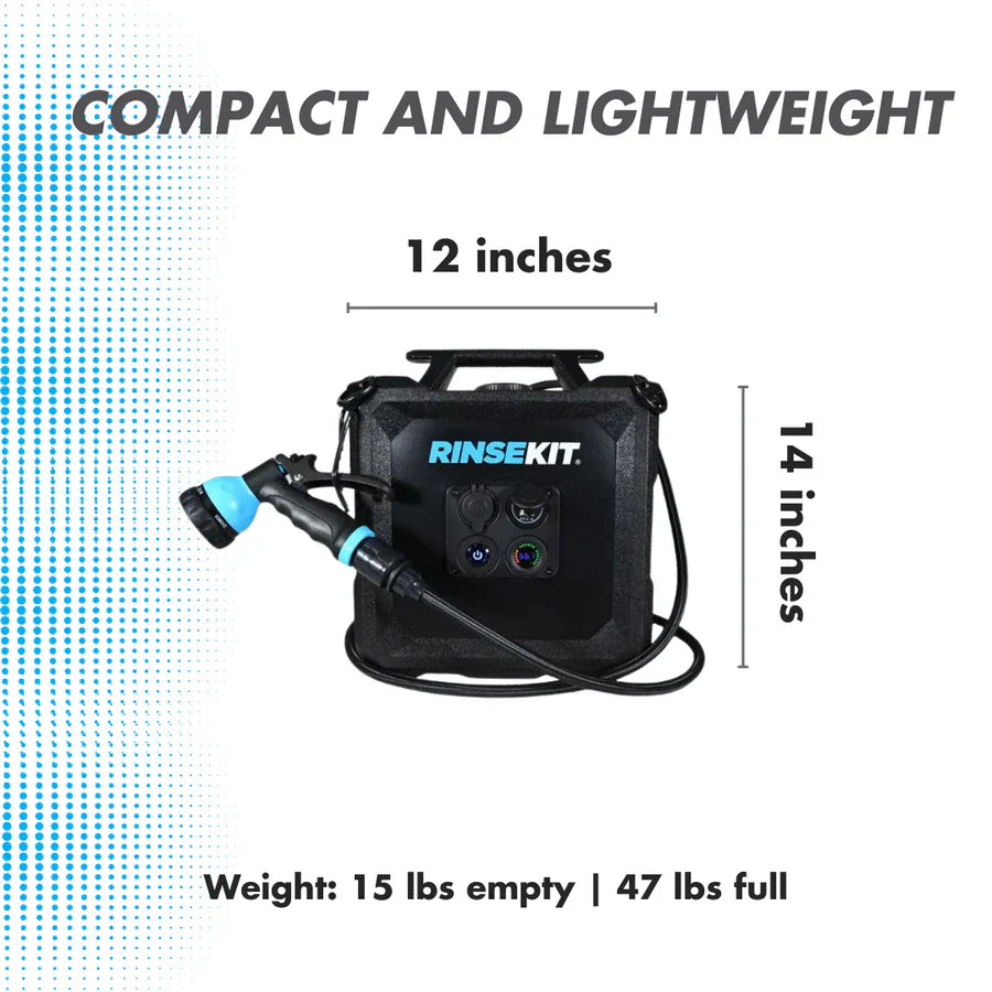 RinseKit 4 Gallon Cube Portable Shower RNKTCUBE - Battery Powered Outdoor Cleaning