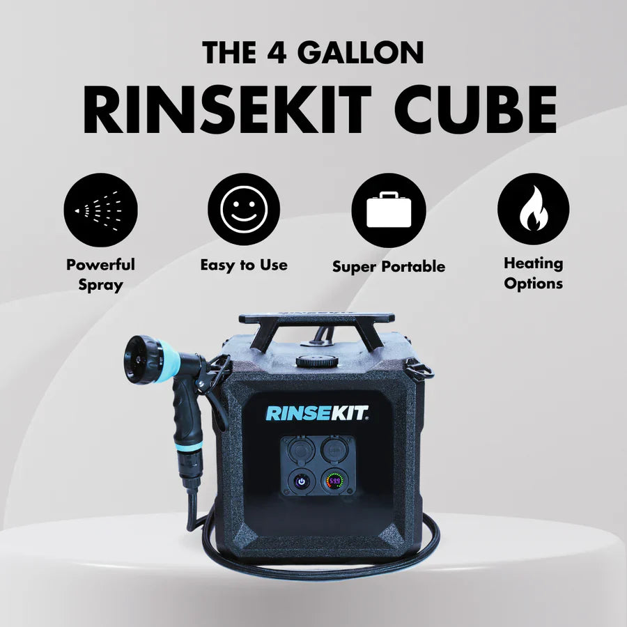 RinseKit 4 Gallon Cube Portable Shower RNKTCUBE - Battery Powered Outdoor Cleaning