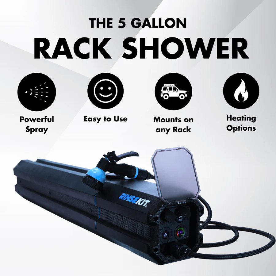 RinseKit 5 Gallon Rack Shower - Portable Electric Shower RNKTRACK