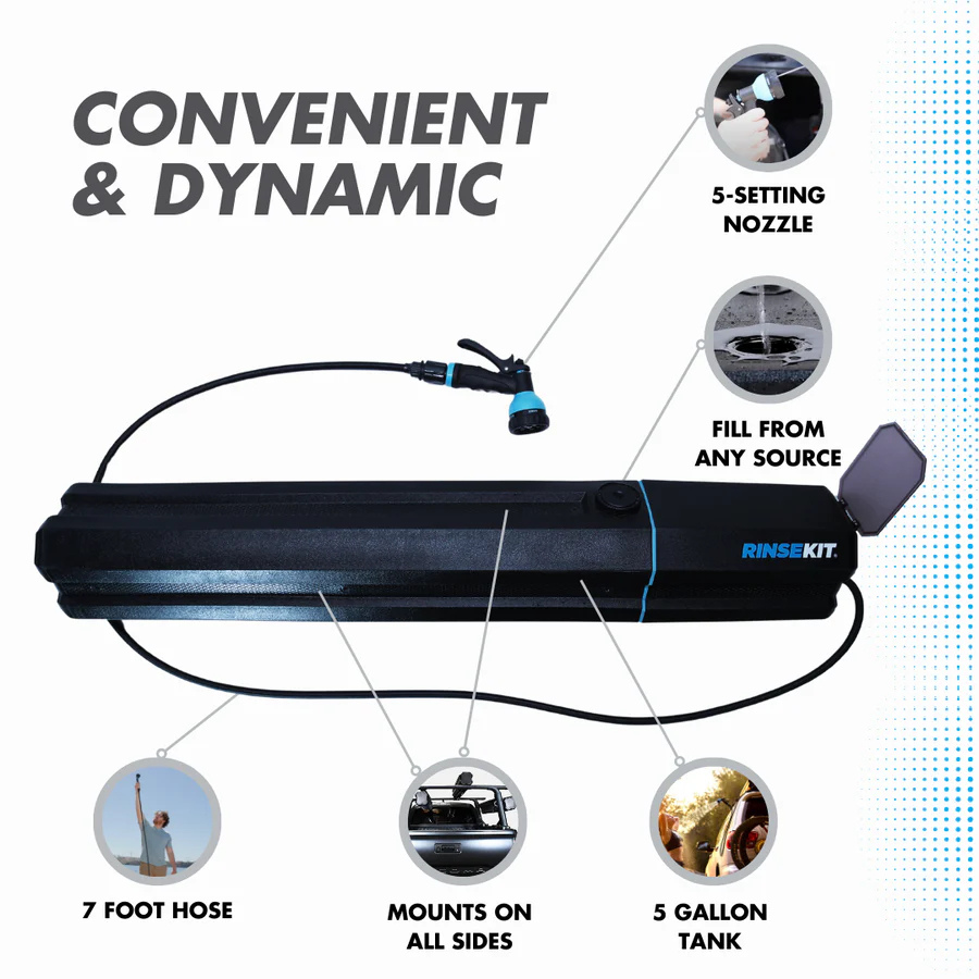 RinseKit 5 Gallon Rack Shower - Portable Electric Shower RNKTRACK